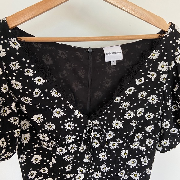 Skylar + Madison Black and White Lace Mini Dress - Picture 4 of 7